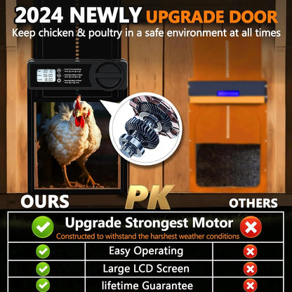 Automatic coop door dimensions, 36 x 27 x 8 cm unit size diagram
